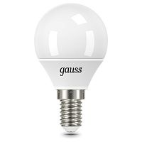 105101307 Лампа Gauss Шар 6.5W 550lm 6500K E14 LED 1/10/100