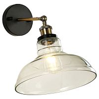 Cascabel настенный светильник D330*W275*H290, 1*E27*40W, excluded; сочетание металла коричневого и бронзового цвета, прозрачный стеклянный плафон, 1876-1W