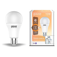1070112 Лампа Gauss Smart Home A60 10W 1055lm 2700К E27 диммируемая LED 1/10/40