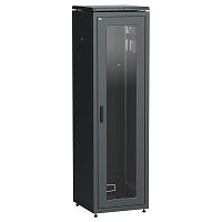 LN05-42U66-G ITK Шкаф сетевой 19 LINEA N 42U 600х600 мм стеклянная передняя дверь черный