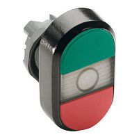 1SFA611133R1108 Кнопка двойная MPD4-11С (зеленая/красная) прозрачная линза с тек стом (START/STOP)