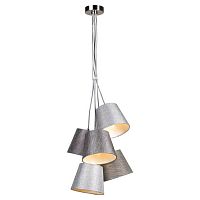 MARTINEZ Подвесной светильник, цвет основания - матовый никель, плафон - ткань (цвет - серый), 5x40W E14, LSP-8071