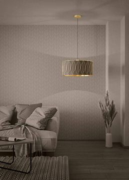 390206 390206 Подвесной светильник (люстра) COROJAL, 1X40W (E27), Ø570, сталь, золотой / текстиль, капучино  - фотография 3