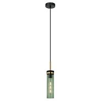 LSP-8868 Подвесной светильник, цвет основания - черный, плафон - стекло (цвет - зеленый), 1х9W E27