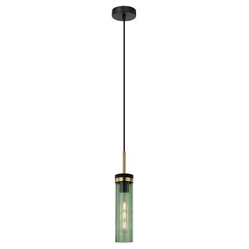 LSP-8868 Подвесной светильник, цвет основания - черный, плафон - стекло (цвет - зеленый), 1х9W E27