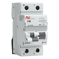 rcbo6-1pn-10C-100-ac-av Дифавтомат EKF AVERES 1P+N 10А (C) 6 кА, 100 мА (AC), rcbo6-1pn-10C-100-ac-av