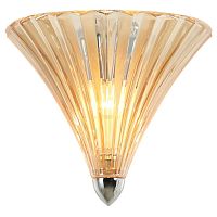 1697-1W Iris настенный светильник D160*W250*H220, 1*E14*40W, excluded; стекло янтарного цвета, хром, 1697-1W
