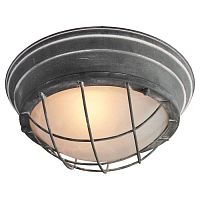 BRENTWOOD Потолочный светильник, цвет основания - серый, плафон - стекло (цвет - белый), 2x60W E27