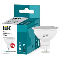LLE-MR16-5-230-40-GU5 Лампа LED MR16 софит 5Вт 230В 4000К GU5.3 IEK
