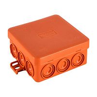 43455HF JBL085 Коробка огн. E110, о/п 85х85х38мм, без галогена, 12 вых., IP55, 2P, (0,15-4,0 мм2), цвет оранж. Экопласт