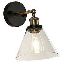 Cascabel настенный светильник D235*W185*H260, 1*E27*40W, excluded; сочетание металла коричневого и бронзового цвета, прозрачный стеклянный плафон, 1875-1W