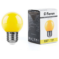25879 Лампа светодиодная, (1W) 230V E27 желтый G45, LB-37