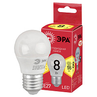 Б0030024 Лампочка светодиодная ЭРА RED LINE ECO LED P45-8W-827-E2 E27 / Е27 8Вт шар теплый белый свет