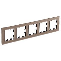 ATN320505 Рамка 5 постов Systeme Electric ATLASDESIGN NATURE, шампань, ATN320505