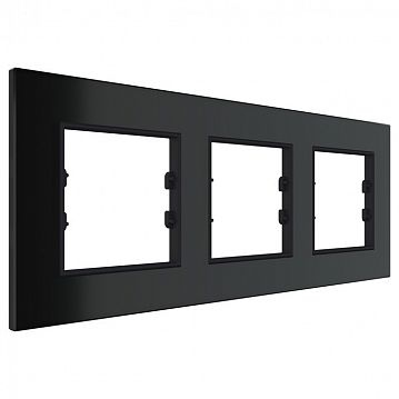 ITR703-0301 3 Gang - Black Plexiglass Frame - Anthracite Plastic Interior Part  - фотография 3
