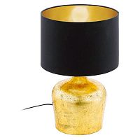 95386 95386 Настольная лампа MANALBA, 1х60W(E27), Ø250, H380, сталь, золотой/текстиль, черный, золотой, 95386