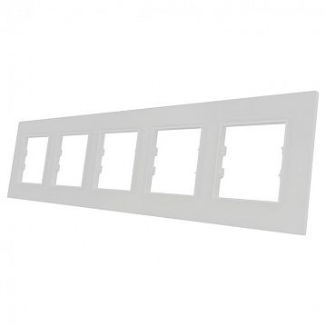ITR705-0302 5 Gang - White Plexiglass Frame - White Plastic Interior Part  - фотография 2