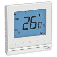 ATN000138 Термостат для теплого пола Systeme Electric ATLASDESIGN, с дисплеем, с датчиком, скрытый монтаж, белый, ATN000138