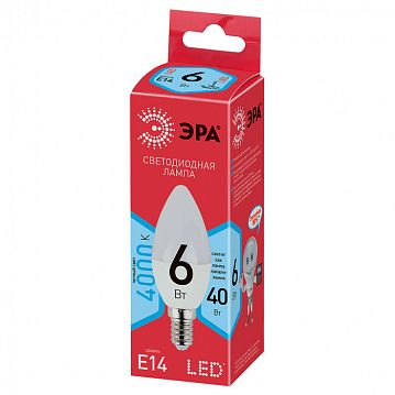 Б0051057 Лампочка светодиодная ЭРА RED LINE LED B35-6W-840-E14 R E14 / Е14 6 Вт свеча нейтральный белый свет  - фотография 2