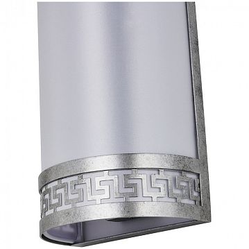 4010-2W Exortivus настенный светильник D115*W180*H485, 2*E14*40W, excluded; каркас цвета античного серебра, плафон из белой ткани, 4010-2W  - фотография 5