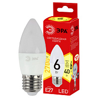 Б0020620 Лампочка светодиодная ЭРА RED LINE ECO LED B35-6W-827-E27 E27 / Е27 6Вт свеча теплый белый свет