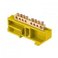 sn0-63-08-dz Шина 0 N (6х9мм) 8 отверстий латунь желтый изолятор на DIN-рейку EKF PROxima