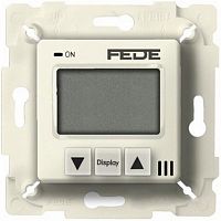 FD18000-A Термостат для теплого пола FEDE FEDE МЕХАНИЗМЫ И НАКЛАДКИ, с дисплеем, с датчиком, скрытый монтаж, бежевый, FD18000-A