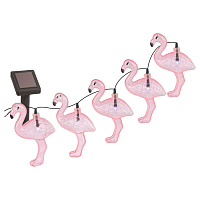 Б0038508 ERADG012-07 ЭРА Садовая гирлянда 10 подсвечиваемых  светодиодами фламинго.Общая длина от солнечной п