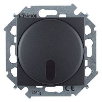 1591713-038 Светорегулятор электронный Simon SIMON 15 с подсветкой, 500 Вт, скрытый монтаж, графит, 1591713-038