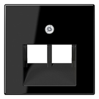 A569-2BFPLUASW Накладка на розетку информационную Jung А-СЕРИЯ, скрытый монтаж, черный, A569-2BFPLUASW