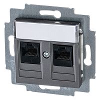 2CHH295118A6069 Розетка компьютерная 2xRJ45 ABB LEVIT, скрытый монтаж, сталь, 2CHH295118A6069 2CHH295118A6069 Розетка компьютерная 2xRJ45 ABB LEVIT, скрытый монтаж, сталь, 2CHH295118A6069