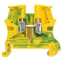 Винтовая клемма Viking 3 - заземляющая - однополюсная - металлическое основание - шаг 6 мм - желто-зеленый