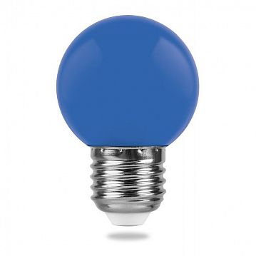 25118 Лампа светодиодная, (1W) 230V E27 синий G45, LB-37  - фотография 2