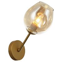 Traube настенный светильник D260*W150*H290, 1*E27*40W, excluded; каркас золотого цвета, стекло янтарного цвета, 2360-1W