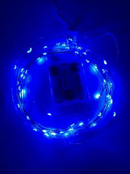 Б0047962 ENIN -5NB ЭРА Гирлянда LED Нить 5 м синий свет, АА (100/2500)  - фотография 5