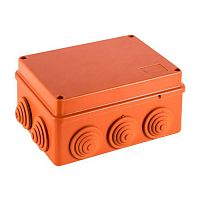 43029HF JBS150 Коробка огн. E110, о/п 150х110х70мм, без галогена,10 вых., IP55, 5P, (1,5-6 мм2), цвет оранж. Экопласт