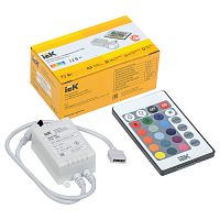 LSC1-RGB-072-IR-20-12-W Контроллер с ПДУ ИК RGB 3 канала 12В 2А 72Вт IEK