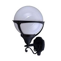 MONACO, настенный светильник, цвет арматуры – черный, цвет плафона - белый, 1x100W E27