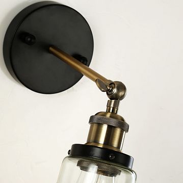 1876-1W Cascabel настенный светильник D330*W275*H290, 1*E27*40W, excluded; сочетание металла коричневого и бронзового цвета, прозрачный стеклянный плафон, 1876-1W  - фотография 3