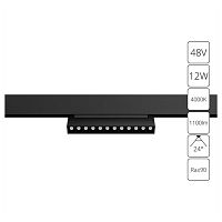 A4668PL-1BK LINEA, Светильник потолочный, цвет арматуры - черный, 1x12W LED