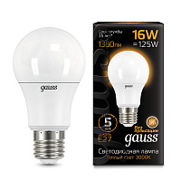102502116 Лампа Gauss A60 16W 1440lm 3000K E27 LED 1/10/50