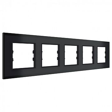 ITR705-0301 5 Gang - Black Plexiglass Frame - Anthracite Plastic Interior Part  - фотография 3
