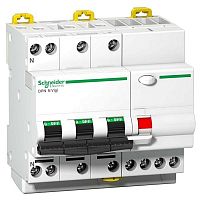 A9D31740 Дифавтомат Schneider Electric Acti9 3P+N 40А (C) 6 кА, 30 мА (AC), A9D31740