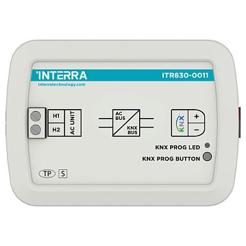 ITR830-0011 Шлюз KNX для интеграции кондиционеров Demirdokum VRF AC, двусторонняя коммуникация, сцены, логические функции, в установочную коробку, 88x62x27 мм.