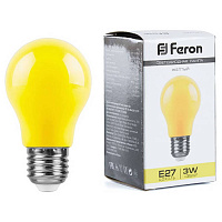 25921 Лампа светодиодная,  (3W) 230V E27 желтый A50, LB-375