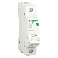 R9F12140 Автоматический выключатель Schneider Electric Resi9 1P 40А (C) 6кА, R9F12140 R9F12140 Автоматический выключатель Schneider Electric Resi9 1P 40А (C) 6кА, R9F12140