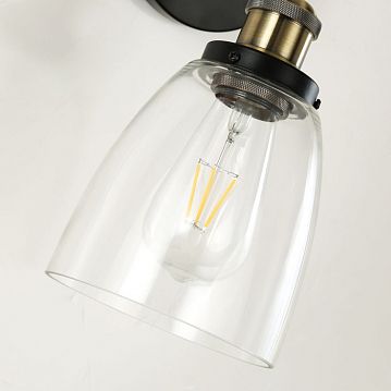 1874-1W Cascabel настенный светильник D280*W145*H300, 1*E27*60W, excluded; сочетание металла коричневого и бронзового цвета, прозрачный стеклянный плафон, 1874-1W  - фотография 5