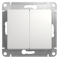 GSL000165 Переключатель 2-клавишный Systeme Electric GLOSSA, скрытый монтаж, белый, GSL000165