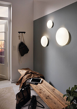 81635 81635 Светильник для ванной комнаты ELLA, 1х60W (E27), Ø200, сталь, белый/опаловое стекло  - фотография 2