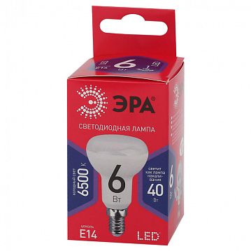 Б0045335 Лампочка светодиодная ЭРА RED LINE LED R50-6W-865-E14 R Е14 / Е14 6Вт рефлектор холодный дневной свет  - фотография 2